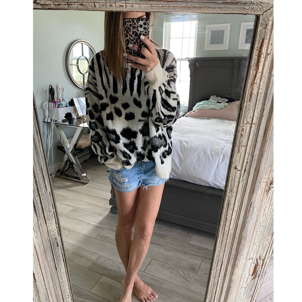 Topshop leopard sweater